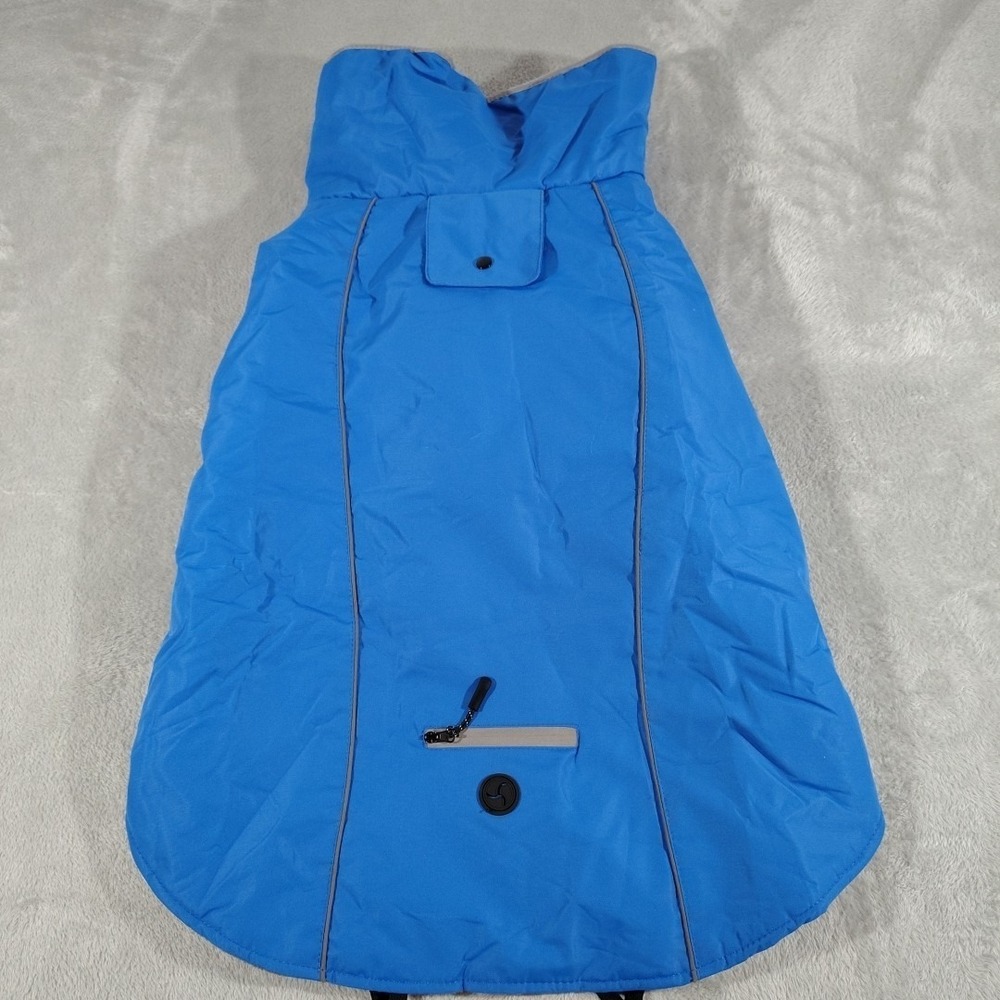 Dog Jacket Large 3XL Blue Hiking Outdoor Winter Adjustableā Warm Walks Collared